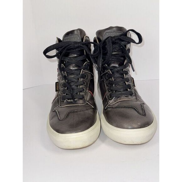 Milwaukee Leather Street Riding Moto Shoe Men 7 Leather Hi Top Sneaker Women 8.5 - Picture 5 of 16